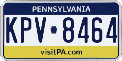 PA license plate KPV8464