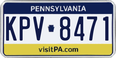 PA license plate KPV8471