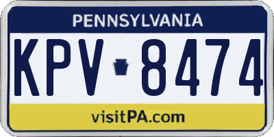 PA license plate KPV8474