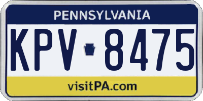 PA license plate KPV8475