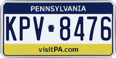 PA license plate KPV8476