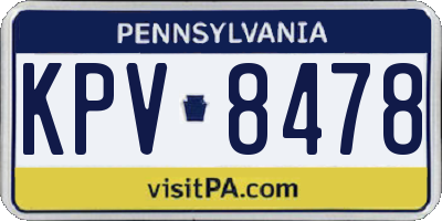 PA license plate KPV8478