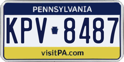 PA license plate KPV8487