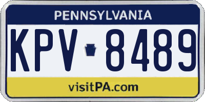 PA license plate KPV8489