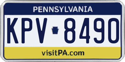 PA license plate KPV8490