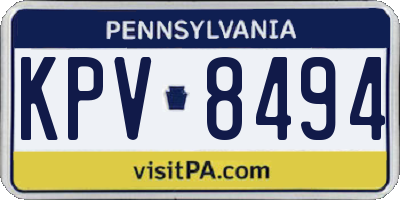 PA license plate KPV8494