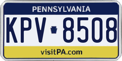 PA license plate KPV8508