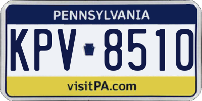 PA license plate KPV8510