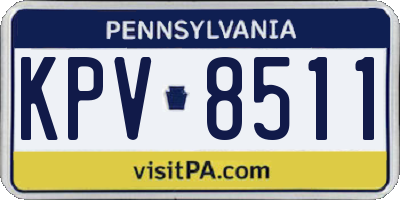 PA license plate KPV8511