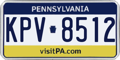 PA license plate KPV8512