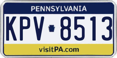 PA license plate KPV8513
