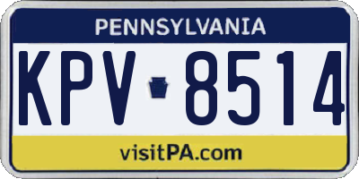 PA license plate KPV8514