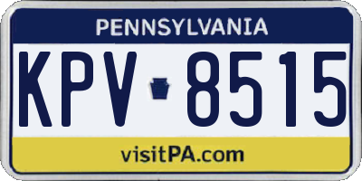 PA license plate KPV8515