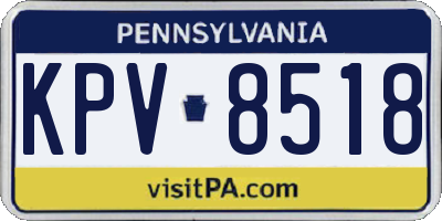PA license plate KPV8518