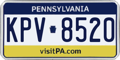 PA license plate KPV8520