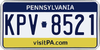 PA license plate KPV8521