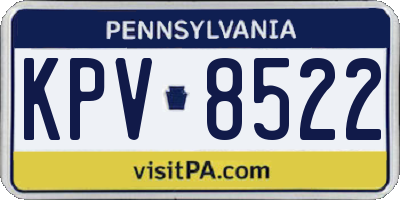 PA license plate KPV8522
