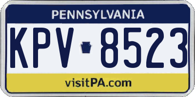 PA license plate KPV8523