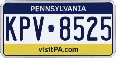 PA license plate KPV8525