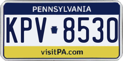 PA license plate KPV8530