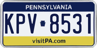 PA license plate KPV8531