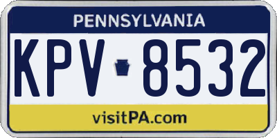 PA license plate KPV8532
