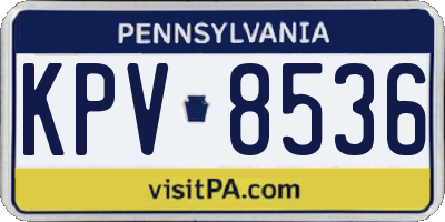 PA license plate KPV8536