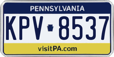 PA license plate KPV8537
