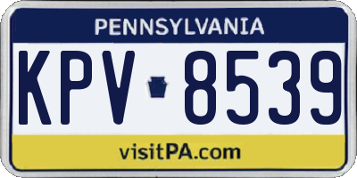 PA license plate KPV8539