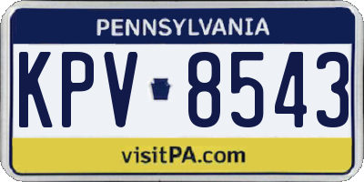 PA license plate KPV8543