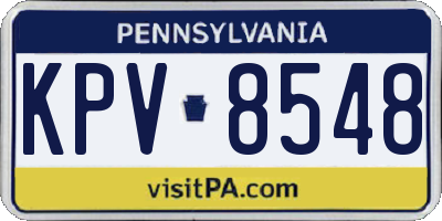 PA license plate KPV8548
