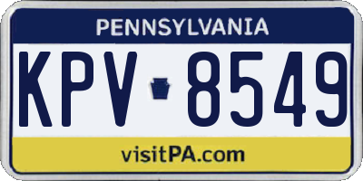 PA license plate KPV8549