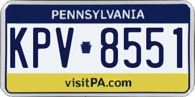 PA license plate KPV8551