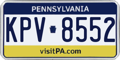 PA license plate KPV8552