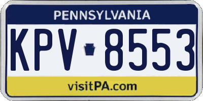 PA license plate KPV8553