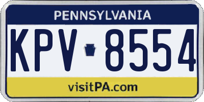PA license plate KPV8554