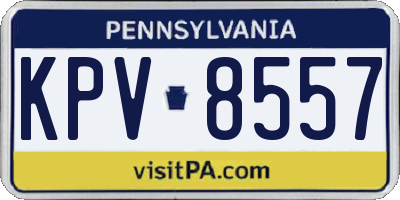 PA license plate KPV8557