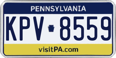 PA license plate KPV8559