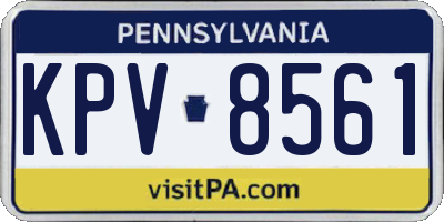 PA license plate KPV8561