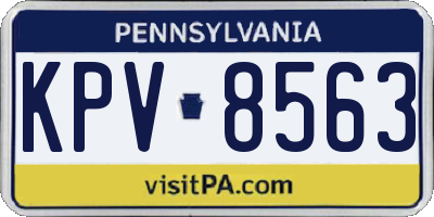 PA license plate KPV8563