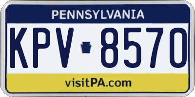 PA license plate KPV8570