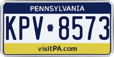 PA license plate KPV8573