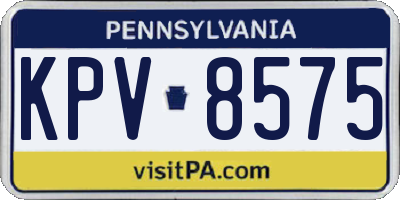 PA license plate KPV8575