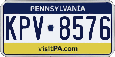 PA license plate KPV8576