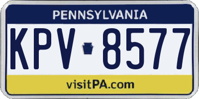 PA license plate KPV8577