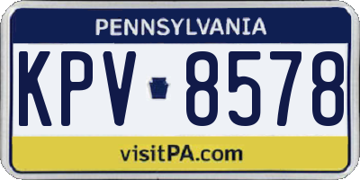 PA license plate KPV8578