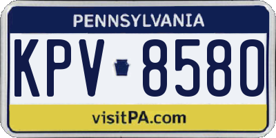 PA license plate KPV8580