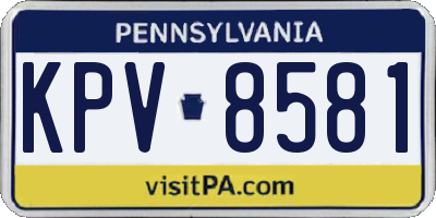 PA license plate KPV8581