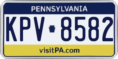 PA license plate KPV8582