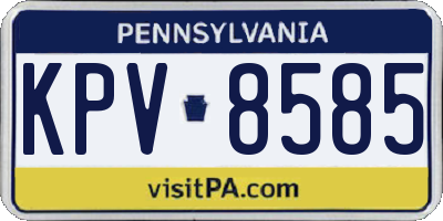 PA license plate KPV8585